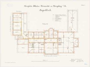 Augenklinik der Albertus-Universität Königsberg: Grundriss DG 1:100