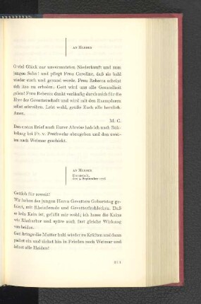 An Herder Darmstadt, den 3. September 1776