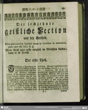 Die sechzehnte geistliche Lection von der Geilheit