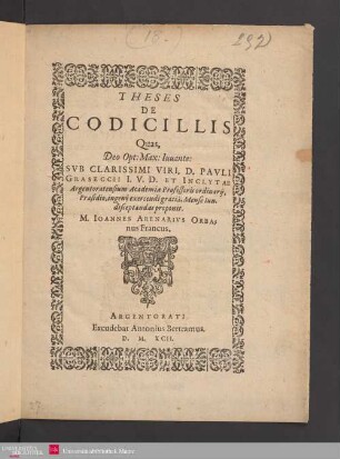 Theses De Codicillis