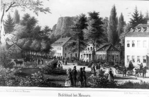 Meißen-Buschbad. Das Buschbad, Lithographie (Stadtarchiv Meißen)