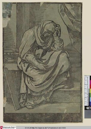 Autre Sibylle [Sibylle mit auf dem Knie aufgestützem Arm]