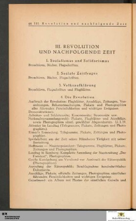 III. Revolution und Nachfolgende Zeit