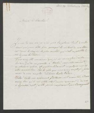 Brief an Gaspare Spontini : 19.11.1829