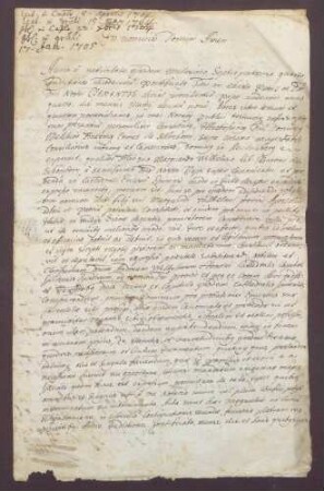 Procuratorium des Grafen Marquard Wilhelm von Schönborn für den Syndicus Heinrich.