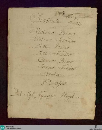 Symphonies - Don Mus.Ms. 1591 : D; BenP 161