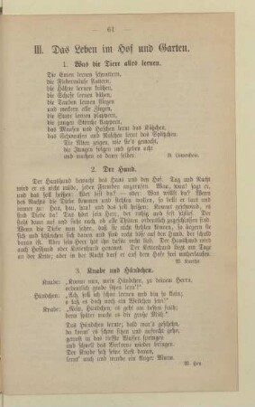 III. Das Leben im Hof und Garten