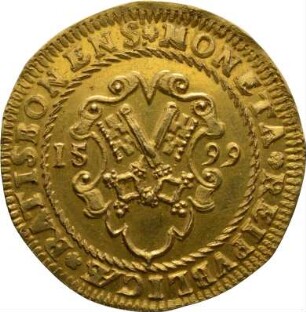 Münze, 1/6 Reichsguldiner, 10 Kreuzer, 1599