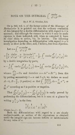 Note on the integral ... .