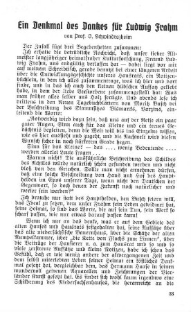 Ein Denkmal des Dankes für Ludwig Frahm
