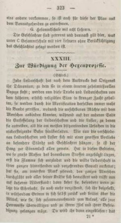 323-330 Zur Würdigung der Hexenprozesse : Schluß