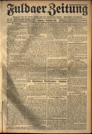 Erste Ausgabe vom Samstag, den 01. September 1928.