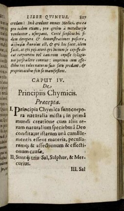 Caput IV. De Principiis Chymicis.