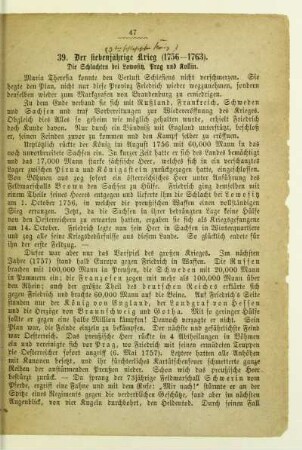 39. Der siebenjährige Krieg (1756 - 1763). Die Schlachten bei Lowositz, Prag und Kollin
