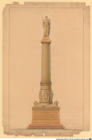 Nachlass von Eduard Metzger (1807 - 1894) - BSB Ana 570. VI, Architekturzeichnungen. Monument für Kaiser Franz in Prag - BSB Ana 570(VI