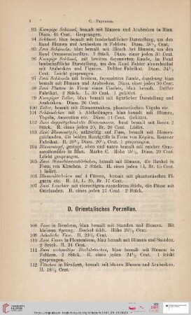 D. Orientalisches Porzellan (Nr. 108 - 297)