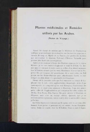 Plantes médicinales et Remèdes utilisés par les Arabes.