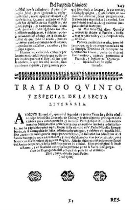 Tratado Qvinto, Y Especial De La Secta Literaria