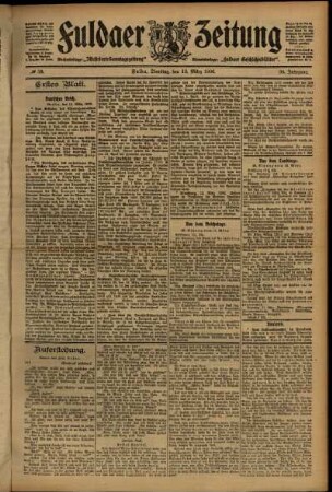 Erste Ausgabe vom Dienstag, den 13. März 1906.