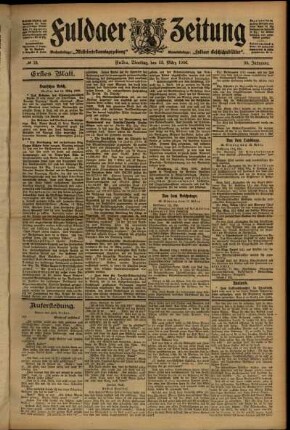Erste Ausgabe vom Dienstag, den 13. März 1906.
