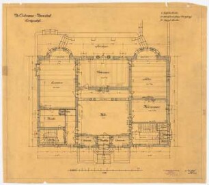 Villa Ostermann, Darmstadt Projekt II: Grundriss EG, 1:50