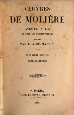 Oeuvres de Molière. 4