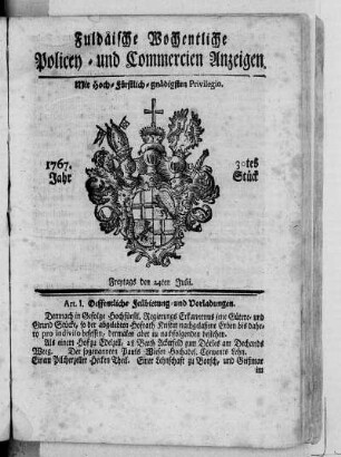 30tes Stück, Ausgabe vom 24. Julii 1767