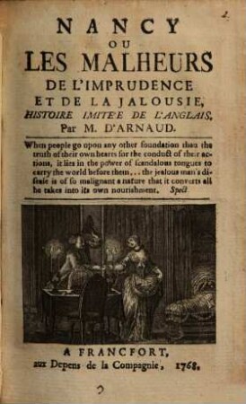 Nancy Ou Les Malheurs De L'Imprudence Et De La Jalousie : Histoire Imitée De l'Anglais