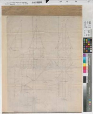 Brunskappel (Olsberg) Turm und Gutshaus Wildenberg Balkenkonstruktionen Anf. 20.Jh. 1 : 50 65 x 51 Zeichnung / Pause Gutsarchiv Wildenberg III E Nr. 5, Dep.