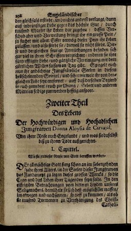 Zweiter Theil Des Lebens Der Hochwürdigen und Hochadlichen Jungfrawen Donna Aloysia de Carvajal [...]
