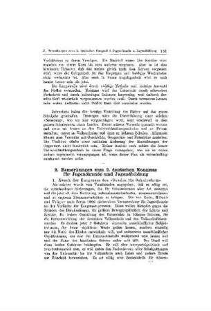 Bemerkung zum 2. deutschen Kongress für Jugendkunde und Jugendbildung
