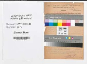 Entnazifizierung Hans Zimmer, geb. 30.12.1908 (Verw.Angest.)