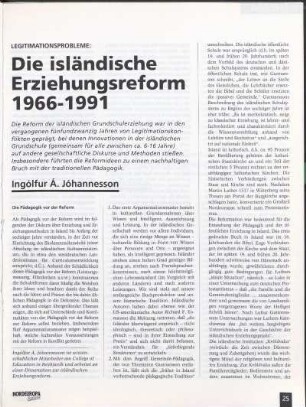 Legitimationsprobleme: Die isländische Erziehungsreform 1966-1991
