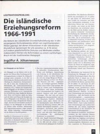 Legitimationsprobleme: Die isländische Erziehungsreform 1966-1991