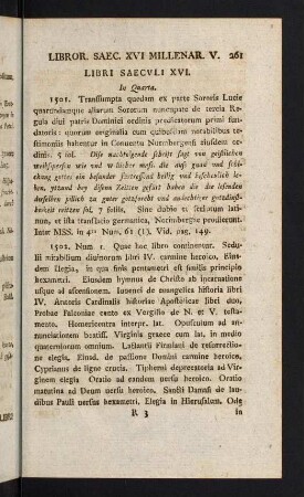 261-308, Libri Saec. XVI Millenar. V.