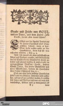 Gnade und Friede von GOTT, unserm Vater, und dem Herrn Jesu Christo, sey mit allen treuen Lehrern!