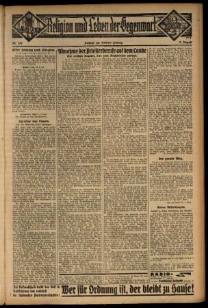 Dritte Ausgabe vom Sonntag, den 09. August 1931.
