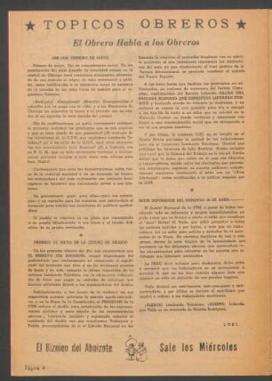 1886 - 1939. Primero de mayo.
