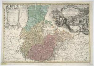 Karte vom Fürstentum Jauer, 1:150 000, Kupferstich, 1736