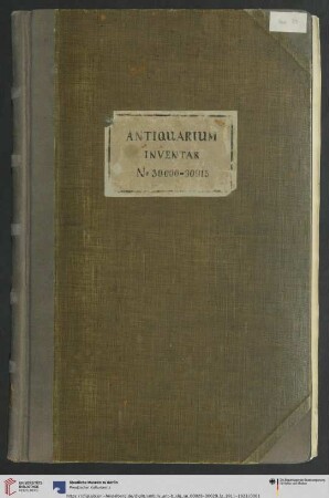 [Band 4]: Erwerbungsbücher der Antikensammlung: Antiquarium Inventar No 30000–30915.