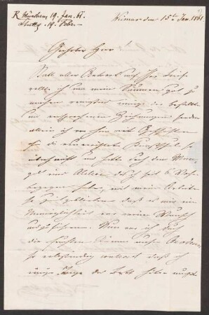 Georg Scherer (1828-1909) Nachlass: Briefe von Arthur Ramberg an Unbekannt - BSB G. Schereriana IX. Ramberg, Arthur