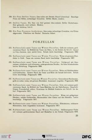 Porzellan (Nr. 233-335)