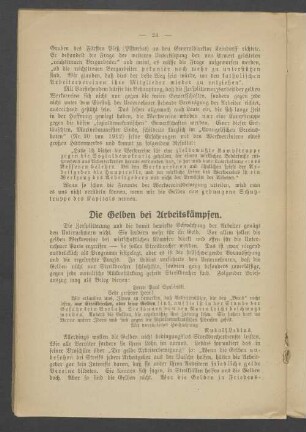 Die Gelben bei Arbeitskämpfen.