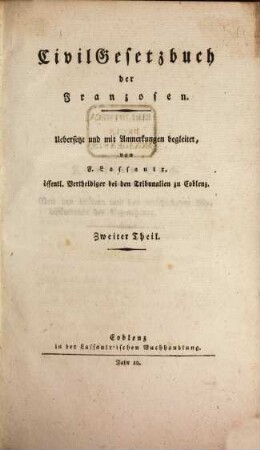 Civil-Gesetzbuch der Französischen Republik, 2