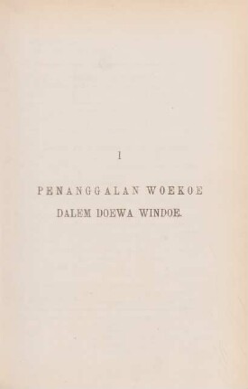 I. Penanggalan woekoe dalem doewa windoe