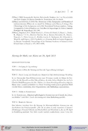 Sitzung der Math.-nat. Klasse am 26.April 2013