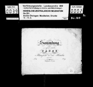 Weber, Carl Maria von, Walzer für vier Hände (Sammlung vorzüglich beliebter Tänze für das Pianoforte zu vier Händen, Nr. 1), Hamburg, Cranz.