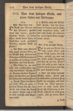 XVII. Von dem heiligen Geiste, und seinen Gaben und Wirkungen.