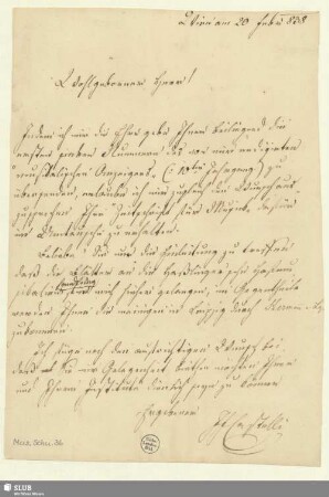 36: Brief von Ignaz Franz Castelli an Robert Schumann - Mus.Schu.36