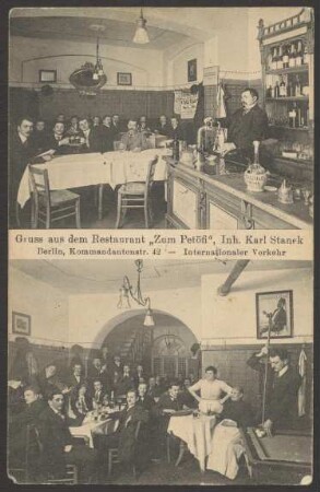 Ansichtskarte Restaurant „Zum Petöfi“, Kommandantenstraße